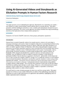 thumbnail of Using AI-Generated Videos and Storyboards as Elicitation