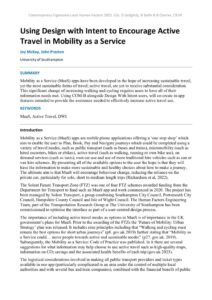 thumbnail of Using Design with Intent to Encourage Active Travel in Mobility as a Service