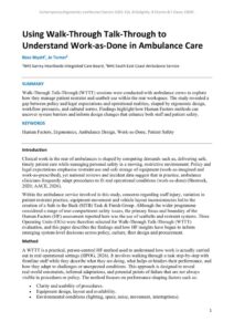 thumbnail of Using Walk-Through Talk-Through to Understand Work-as-Don