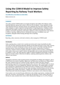 thumbnail of Using the COM-B Model to Improve Safety Reporting by Rail