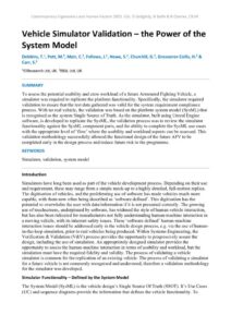 thumbnail of Vehicle Simulator Validation – the Power of the System Model